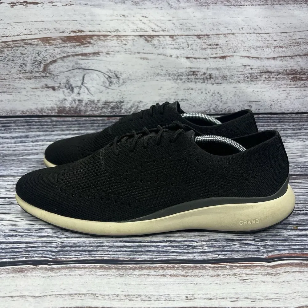 Cole Haan Grand Troy Knit Oxfords Black Ivory Sneakers C35726 Men’s Size 12